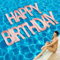 Happy Birthday Pool Float, Anniversaire Pool Party Décoration Flotteur Lettre Pool Party Ballon avec Adhésif, Flotteur de Piscine (Rose)