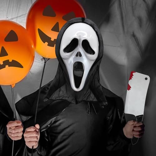 ARONRAVE Ghostface Maske, Scream Maske für Kinder Erwachsene, Halloween Masken Ghostface Maske Halloween Geister Maske Ghostmaske für Halloween Cosplay