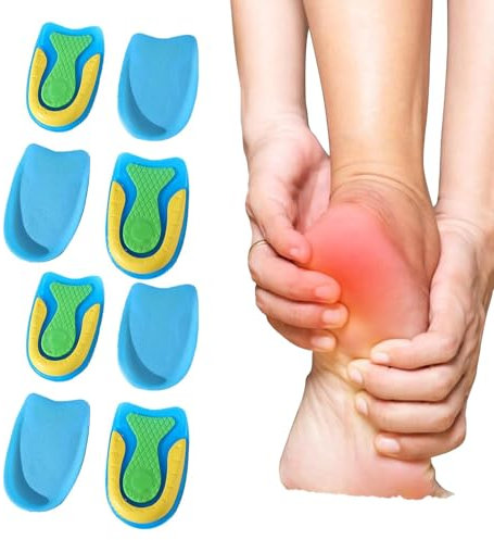 4 Pairs Heel Cups,Gel Heel Cups, for Plantar Fasciitis, Heel Support for Plantar Fasciitis Gel Heel Pads for Women & Men, Heel Support Pads Cushions for Heel Pain (S)