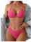 GORGLITTER Bikini Damen Set Mit Ketten Neckholder Bikini Set Triangel Bikini Sexy Zweiteiliger Badeanzug Mit Perlen Bademode Heißes Pink M