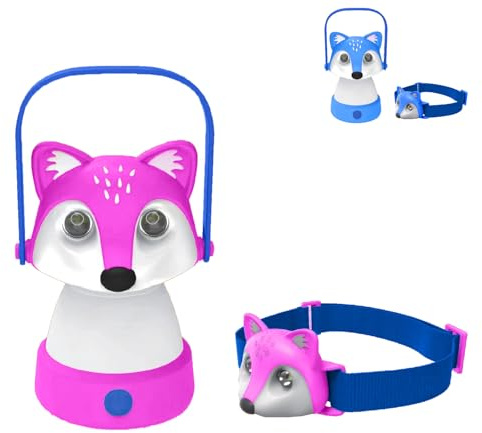 Kids Camping Essentials – LED Kids Lantern and Rechargeable Kids Headlamp Set | Multiple Purposes Kids Nightlight/Flashlight Toys –Holiday, Halloween N Birthday Gifts for Toddlers and Kids (Pink)