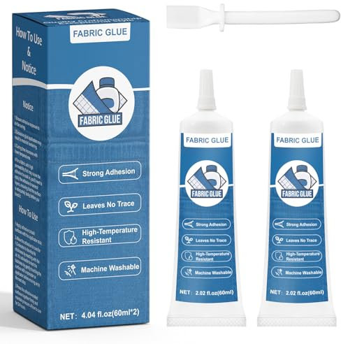 INNOVAYOU Colla per Tessuti 120ml, Non è Necessaria Alcuna Cucitura Resistente All'acqua Colla Tessuti, Colla per Tessuti Auto Funziona su Tutti i Tessuti, Cotone, Flanella, Denim, Poliestere