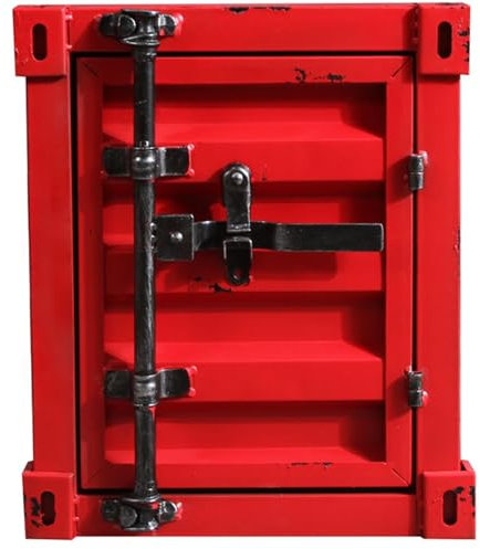 GLDWEY Innovative nachttische Beistelltisch Couchtisch Nachttisch Hocker Schrank Kasten Spind mit Stauraum im Industrie Design Container Look aus Metall(Color:D)