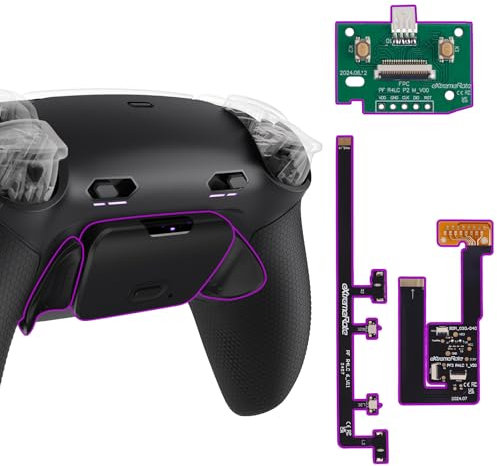 eXtremeRate RISE Plus MAX Tasti Aggiuntivi Clicky Trigger Stop per ps5 Controller BDM-030/040/050,Palette Posteriori Back Button Remap Kit per ps5 Joystick-Senza Controller-Nero