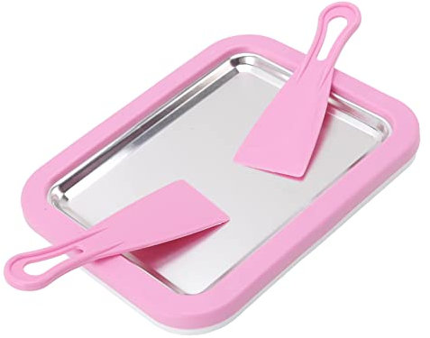 Ice Cream Roll Maker, Roller Plate DIY Handcraft Non Plug in Required Stainless Steel Ice Cream Plate Roller Maker Pan N Roll Kit Cold for Rolled Large Size Rolled with Plastic
