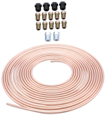 CRILSTYLEO 1 Satz Bremsschlauch Bremsen-bördelwerkzeug Gartenschlauch Absperrventil Aluminium-vierkantrohr Kabel Reparatur Kit Bremsdruckentlüftungsset Wasserventil Kupfer Golden