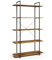 Xbro Bücherregal 5 Ebenen,Regal Standregal mit Stahlrahmen,Küchenregal,Bücherregal für Wohnzimmer, Schlafzimmer, Arbeitszimmer, Holzregal Industrie-Design,Vintagebraun,100 x 34 X 176.5 cm