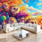 JEDTAKCT Fototapete Cartoon Igel Herbsttiere Tapeten Wandtapete Moderne Wanddeko Design Wand Dekoration Wohnzimmer Schlafzimmer Büro Flur 3D Effekt Wand Tapeten260X175Cm