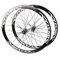 700C Laufradsatz - 40/50mm Alu-Felgen, Scheibenbremse, 120-Engagement HG Nabe, 24H Flachspeichen, 23C-35C Reifen, 100/135mm Schnellspanner, 7-12 Gang Kompatibel V Brakes,50MM