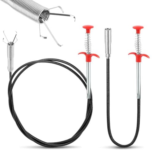 2 Pezzi Pinze per Artigli Flessibili, 200cm/90cm Gripper Flessibile Artiglio Gripper Set, Flessibile Sbloccatore di Scarico, Pinza Pulizia Scarico per Scarichi Lavello Vasca da bagno Canali fognari