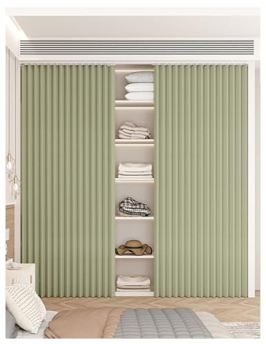 Vorhänge für kurze Schränke, wasserdicht, staubdichter Vorhang für Schuhschrank, Bücherregal mit selbstklebender Schiene, Vorhänge für Schränke für Schrank/Badezimmer/Waschmaschinen (D,Track W200cm