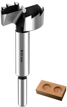 GLRYD Forstnerbohrer für Holz Ø 35mm, 8mm Schaft, Holzbohrer aus HRC50-Hochleistungs-Kohlenstoffstahl Wellenförmige Schneidkanten, Extrem Scharf, Präzise Zentrierung, für Hartholz,Faserplatten