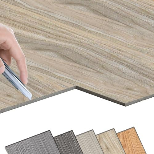 FIVMEN Pavimenti in PVC, autoadesivi, 5 ㎡, piastrelle adesive per pavimenti, effetto legno, piastrelle in vinile, pavimenti in venile, clic per cucina, bagno e soggiorno, 36 pezzi, W38