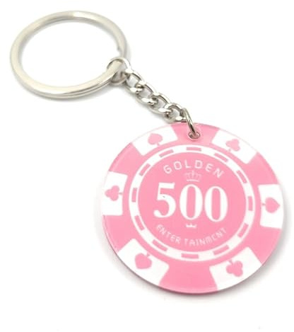4Trails Casino Poker Chip Schlüsselanhänger Glücksbringer Schlüsselanhänger bunt, 500 x Pink, One size