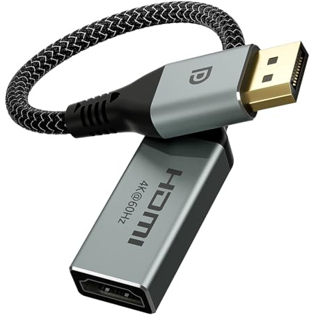 VCELINK 4K Displayport to HDMI Adapter, 1080P@120Hz Uni-Directional DP Male to HDMI Female Converter, Compatible with Computer, Monitor, TV, Projector