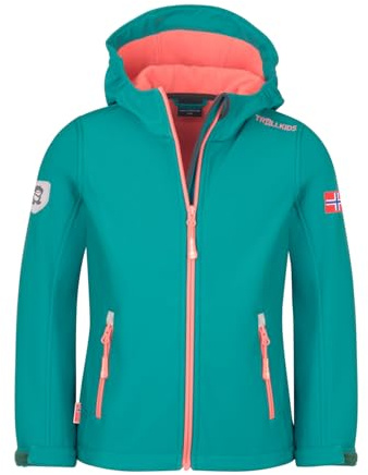 Trollkids Girls Trollfjord Jacket 164, Ocean Green