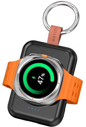 ACEQINGSE Portable Charger for Samsung Galaxy Watch 8, 1800mAh Power Bank Wireless Magnetic, Travel Charger for Galaxy Watch 8/8 Classic/Ultra/7/6/6 Classic/5/5Pro/4/3 and Active 2/1 (Black)