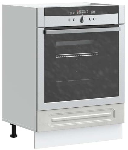 Tomostar Armoire à Four, Meuble pour Four Meuble Bas de Cuisine Kalmar Gris béton Bois d'ingénierie 60x46x81,5 cm