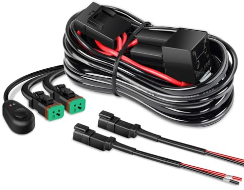 Greluma 2M Kit de cableado de 16 AWG para barras de luces LED - interruptor de encendido/apagado de 12 V, relé de potencia y fusible de cuchilla-2 cables