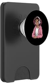 Cute Black Girl Rose Casque Anime Fille Art Femmes Hommes PopSockets PopWallet pour MagSafe