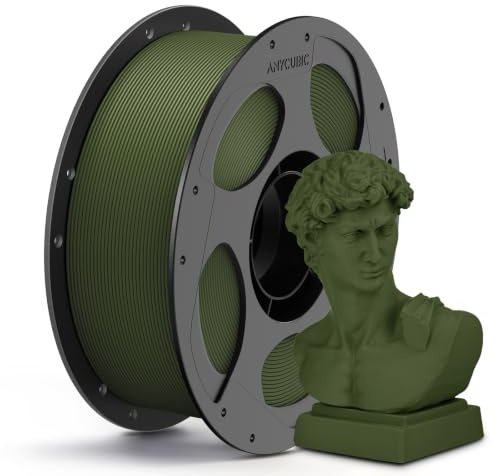 ANYCUBIC Matte PLA Filament 1,75mm, Feine Oberfläche, Matte Dunkelgrün 1KG | Minimalen Schichtlinien, Elegant und Lebendig 3D Druckmaterialien, Matte Textur Für die meisten 3D-Drucker