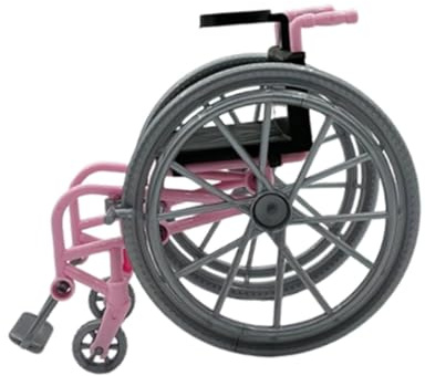 Qectial Realistisches Rollstuhl Spielzeug, Miniatur Wheelchair Set für Puppenhaus, Miniatur Puppenrollstuhl mit Faltbarem Rollstuhl, Mini Wheelchair Toy für Kreative Rollenspiele