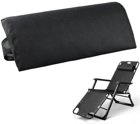 Duronge Liegestuhl Kopfkissen, Nackenkissen Für Relaxsessel, Nackenkissen Mit Gummiband, Nacken Strandliege Zubehör für Gartenstühle, Loungesessel, Bürostühle - Schwarz