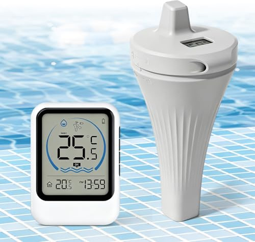 Pooltermometer digital radio, IP68 vattentät flytande pooltermometer med LCD-display, trådlös vattentermometer för pooler, akvarier, dammar och badkar