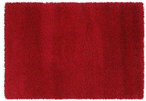 Panorama Shaggy Hochflor Langflor Teppich in rot, Bettumrandung