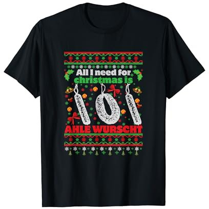 Lustiges Ahle Wurscht Ugly Sweater Style T-Shirt Nordhessen