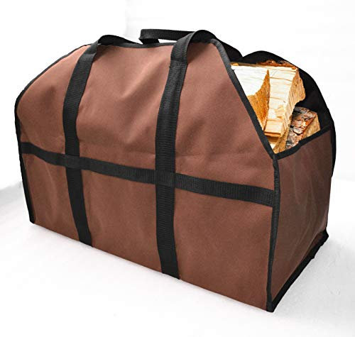 LYYS Tragbare Kaminholz-Tasche, für Kaminholz/Kaminholz 24''x12''x10'' braun