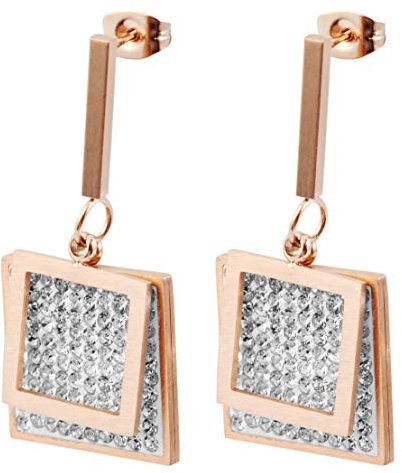 Akzent Wasserfeste Edelstahl Ohrringe Ohrstecker für Damen in Roségold, 100% Wasserfest & Hautverträglich