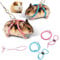 Zhuangyulin 6 in 1 Pet Harness - Adjustable Rat, Mouse, Hamster, Ferret Finder Lead with Bell, Blue, Small