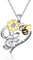 925 Sterling Silver Bee Necklace You are My Sunshine Necklace Bee Sunflower Pendant Jewellery Gifts For Women Girls Mum Daughter