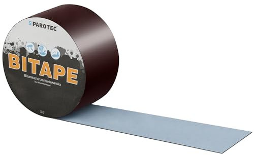 Parotec BiTape Bitumenband Bitumendachband Dachreparatur Dachdeckerband Spezialband Maximale Haftkraft Aluminium Resistent Gegen Wasser Feuchtigkeit UV-Strahlen 75mm x 10lfm Braun (RAL8017)