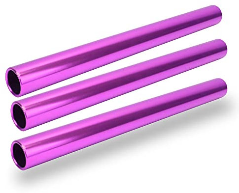 Keenso Leichtathletik Staffelstab, 3 Stück 29cm Leichtathletik Aluminiumlegierung Staffelstab Sportfest Staffellauf Staffelstab für Leichtathletik und Sprint (lila)