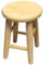Acan Tradineur - Taburete Redondo de Madera 26 x 19 cm, banqueta de Madera Natural con reposapiés, Asiento para Cocina, hogar, diseño clásico Resistente y Duradero