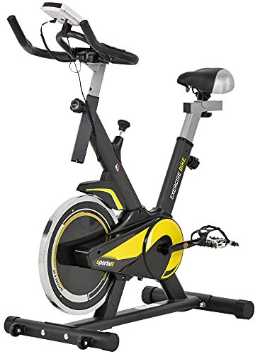HOMCOM Upright Exercise Bike Indoor Training Cycling Machine Stationary Workout Bicycle with 10KG Flywheel and Adjustable Resistance Seat Handlebar LCD Display for Home Gym
