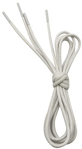 VSUDO 60 cm Cordones Redondos Encerados Blanco de Zapatos de Vestir, ø2.5mm Oxford Cordones Blanco para Brogue y Derby, Business Cordones de Zapatos para Mujer o Hombre (1 Par-Blanco-060cm)