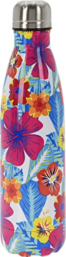 Isolierflasche aus Edelstahl - Vakuum-Isolierte Trinkflasche für kalte und heiße Getränke - 500 ml - Hält bis zu 12 Stunden kalt und 6 Stunden heiß (Hibiskus)