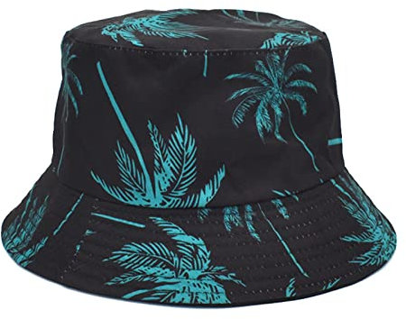 Damen Bunt Fischerhut – Sommer Bucket Hat Outdoor Sonnenhut Unisex Faltbar Reversible Fishermütze Beidseitiger Anglerhut Muster Freizeit Sommerhut Adumbral Hut Freizeithut Buckethut (Black, One Size)