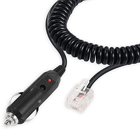 PNGKNYOCN Radar Detector Coiled Power Cord,12V Car Cigarette Lighter Adapter Cable for Powering Radar Detectors with Telephone Jacks