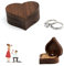 Kleine Ringschatulle Holz, Ring Box Vintage, Walnuss-Holz Ring-Box, Ring Schatulle, Verlobungsring Box Walnuss, Herzförmig Ringschatulle für Antrag, Schmuckboxen für Antrag, Hochzeit, Verlobung