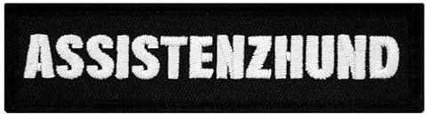 Café Viereck ® Hundehalsband Hundegeschirr Patch für Hunde mit Klett - 11 x 3 cm (Assistenzhund)