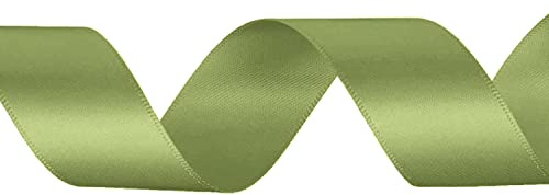 WedDecor Sage Ribbon for Gift Wrapping, 50mm x 25 Metres Double Sided Polyester Satin Ribbon Roll for Christmas, Wedding, Crafting, Sewing, Hair Bow, Birthday Cake Decoration