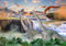 decomonkey Fototapete Dinosaurier 300x210 cm Tapete Fototapeten Vlies Tapeten Vliestapete Wandtapete Moderne Wand Wandbild Schlafzimmer Wohnzimmer Büro Flur Kinderzimmer Wasserfall Tiere Grün Blau