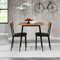 BTM 2-Seater Dining set, 3-piece dining set for home/kitchen/dining room, 1 table with 2 chairs, particle board table + steel leg, chair with PU leather, brown+black