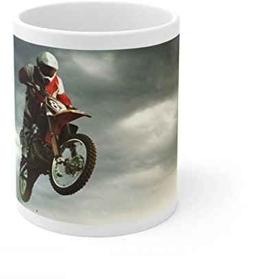 Jm-Déco Mug Moto Cross - Idée Cadeau - Tasse Originale en céramique