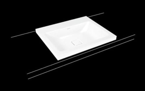 Kaldewei Cono Aufsatzwaschtisch 3083 600x500x40 mm, 901906033001, Ausführung: mit 3-er Hahnlochbohrung