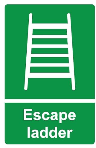 Escape ladder safety sign - 1mm flexible Plastic sign (300mm x 200mm)